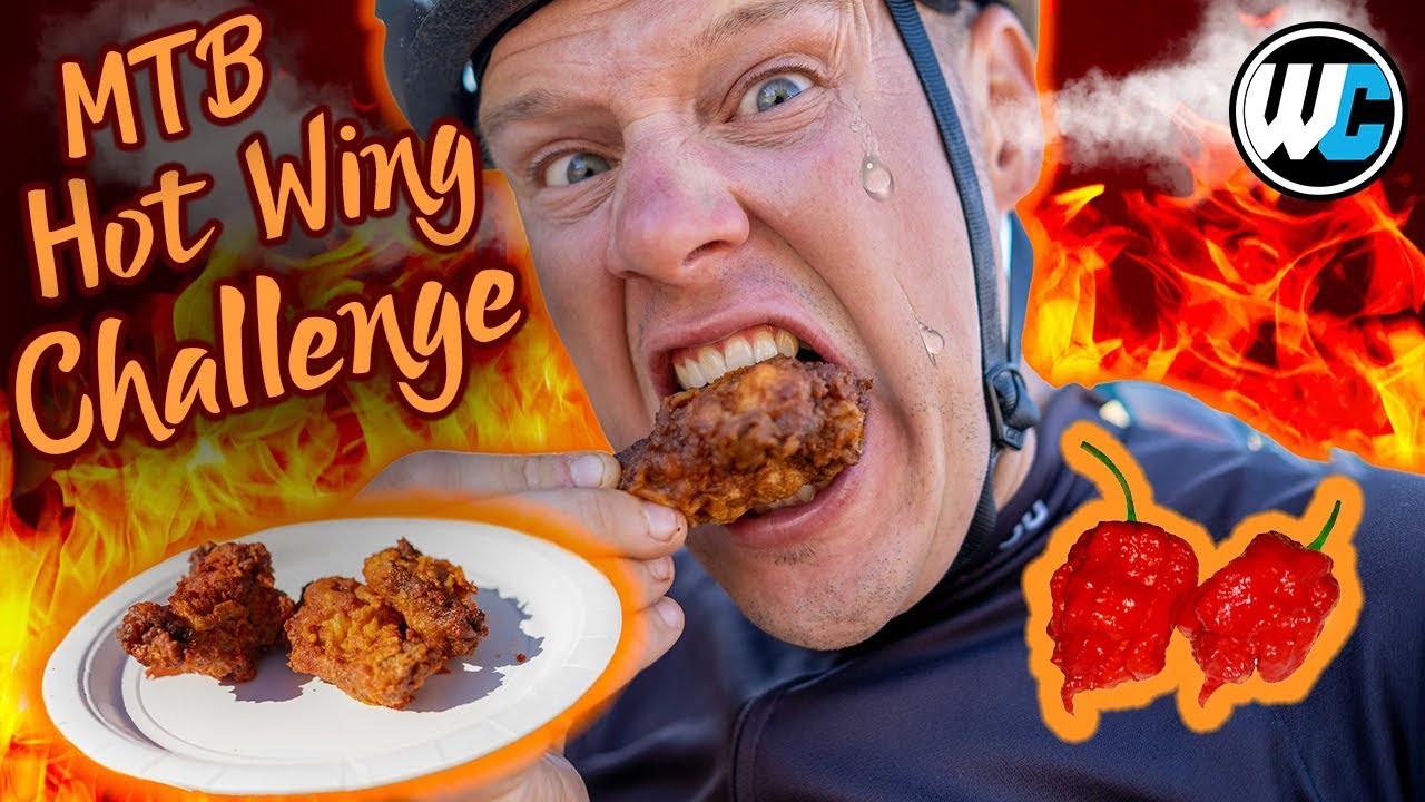 Mountain Bikers Race While Eating the Hottest Wings!