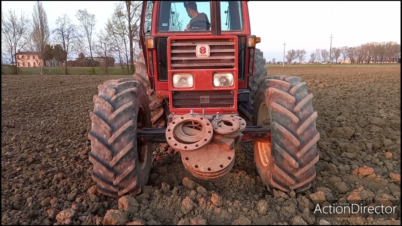 fiatagri 85/90 con erpice rotante maschio drago