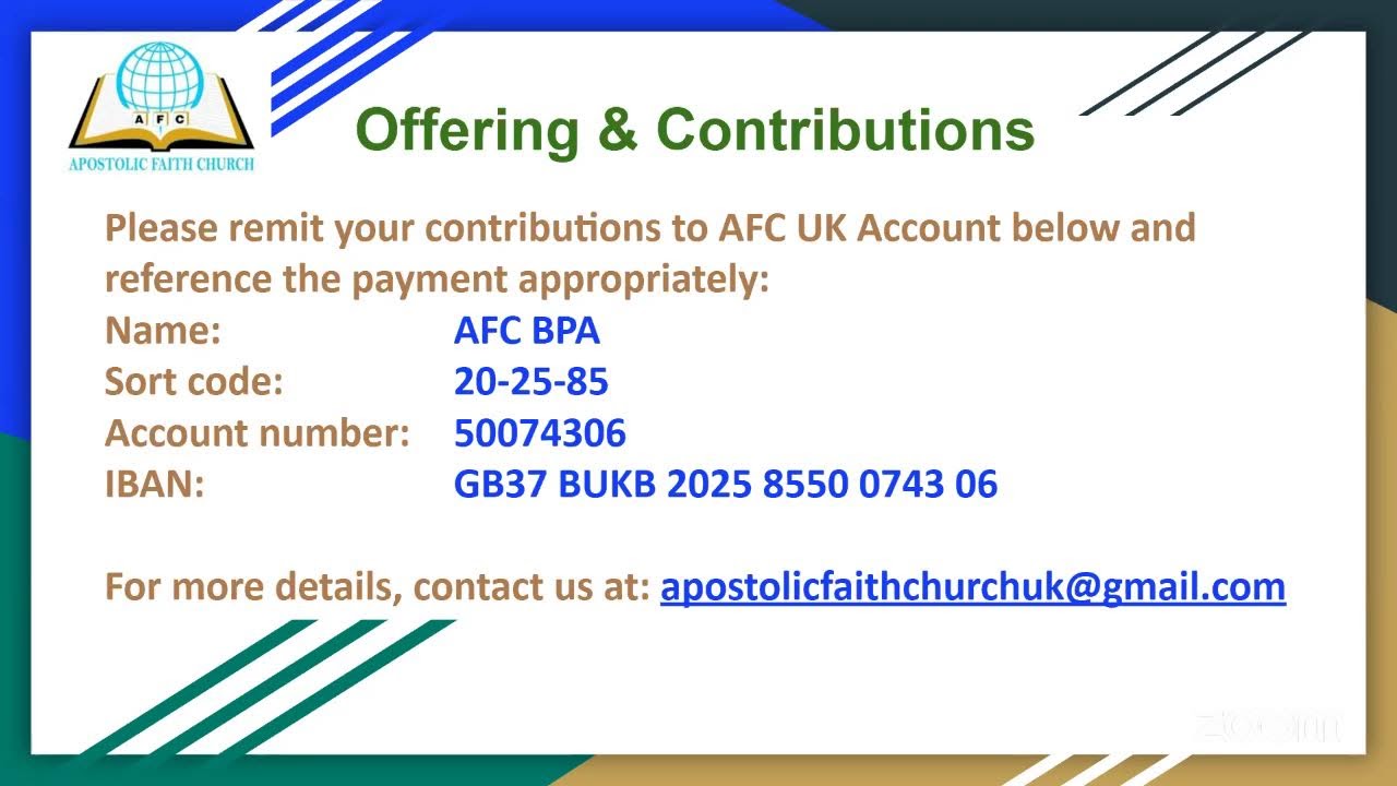 AFC VIRTUAL SUNDAY CHURCH SERVICE