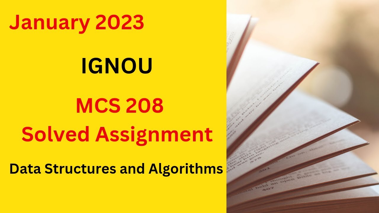 MCS 208 Solved Assignment/ PGDCA_NEW 2nd semester/ #ignou #solved_assignment