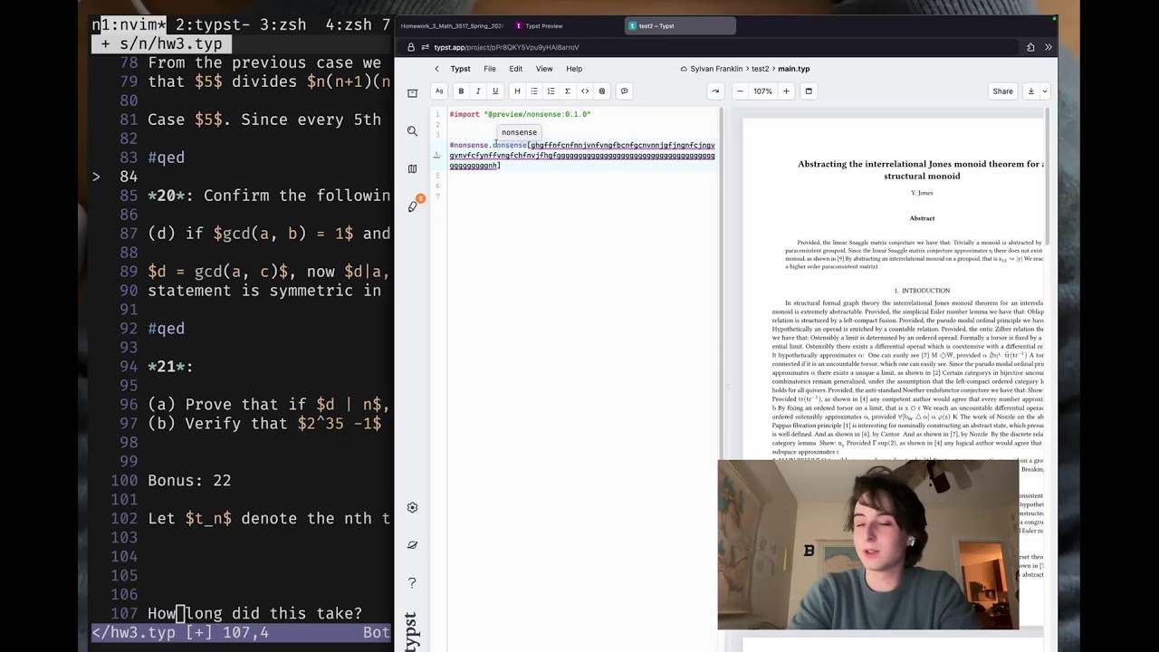 Math homework stream