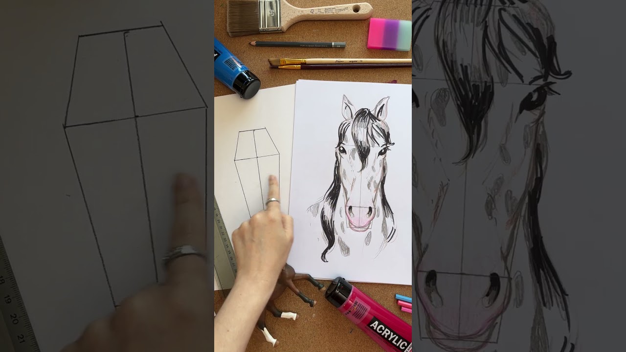 Pferd malen! #bastelnmitkindern #schulkind #basteln #grundschule #mamablogger #malen #kitakind
