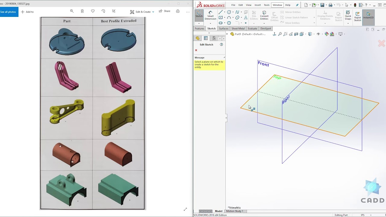 SolidWorks Tutorial for Beginners #42 -  How to Choose the Best Profile and Sketch Plane