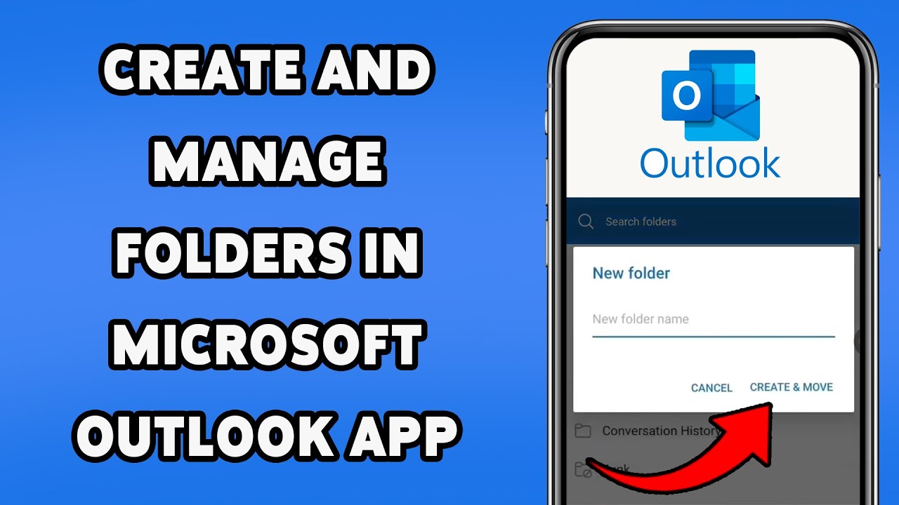 How To Create And Manage Folders In Microsoft Outlook App | Manage Mails In Folders On Outlook 2025