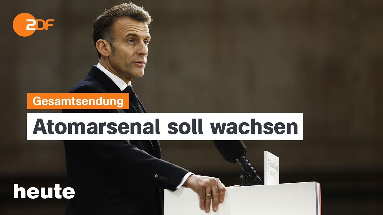 heute 19:00 Uhr vom 02.03.2026 Frankreichs Atomwaffen, Irans Gegenangriffe, Reisende sitzen fest