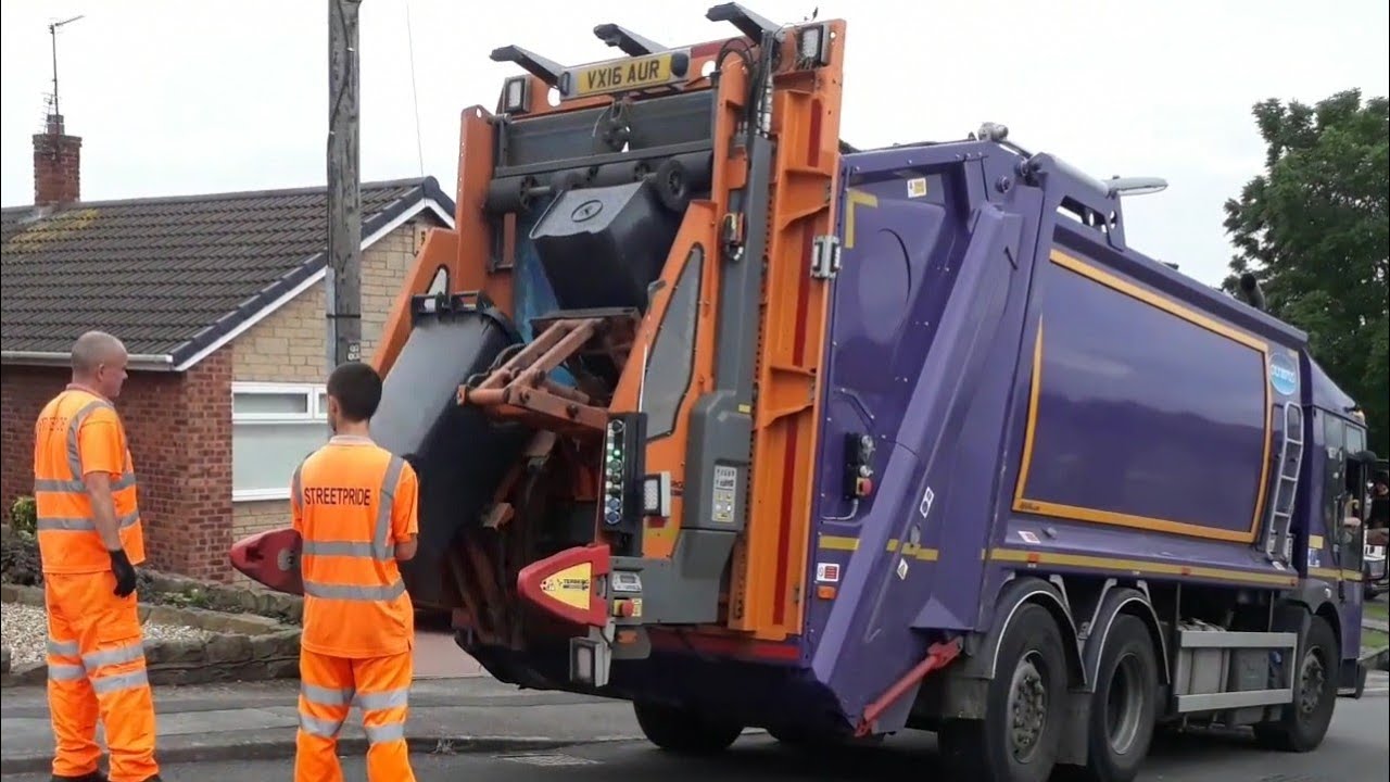 Dennis elite 6 bin lorry collecting black bin part 1