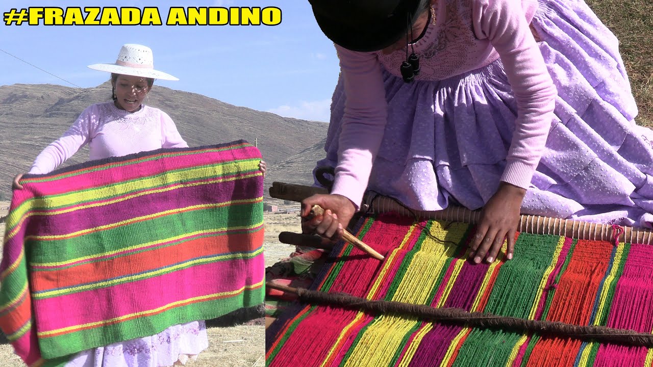 ASI SE HACE LA FRAZADA de LANA DE OVEJA HECHO A MANO | HACIENDO MI FRAZADA ANDINO - Cholita Julia