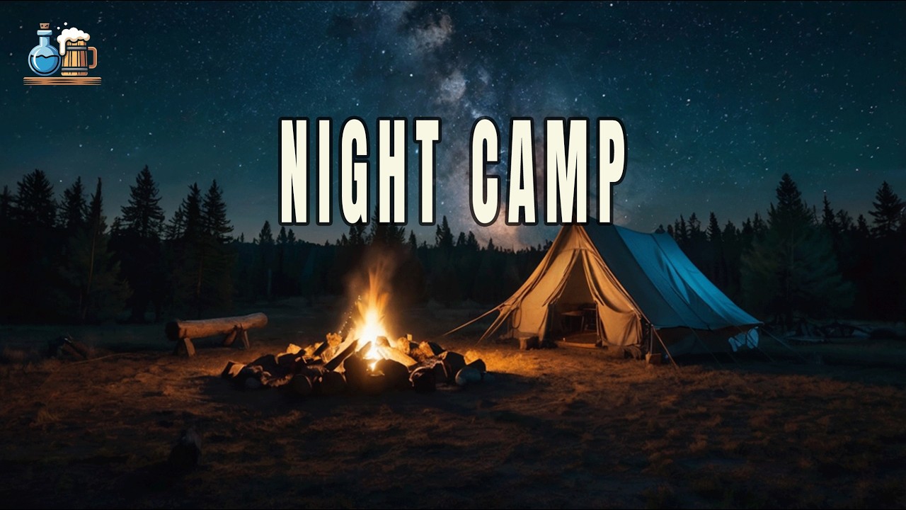 Rest by the Campfire in a Medieval Fantasy Forest | Immersive Night Ambience (1 Hour)