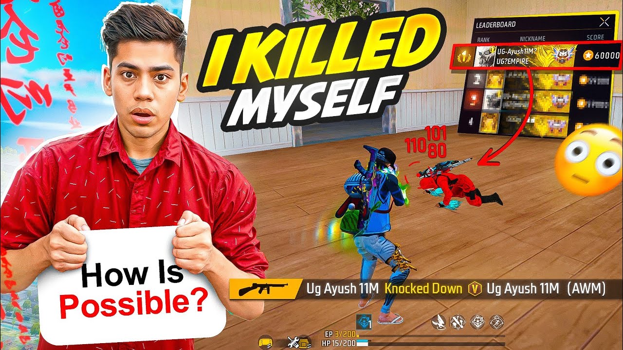Wtf How😱I Killed Myself in Top 1 Lobby❌Multiverse in Free Fire !!
