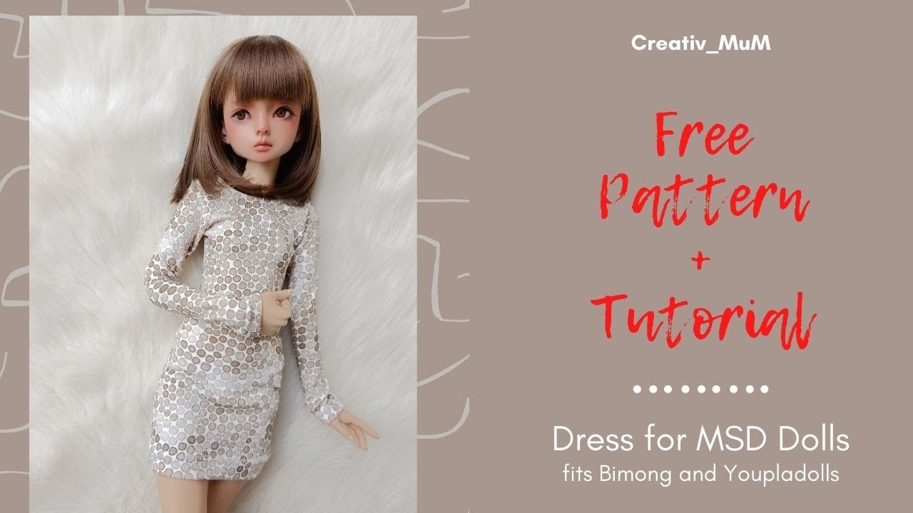Sewing tutorial / Dress for MSD Dolls / BJD / Doll Clothes / Free Pattern