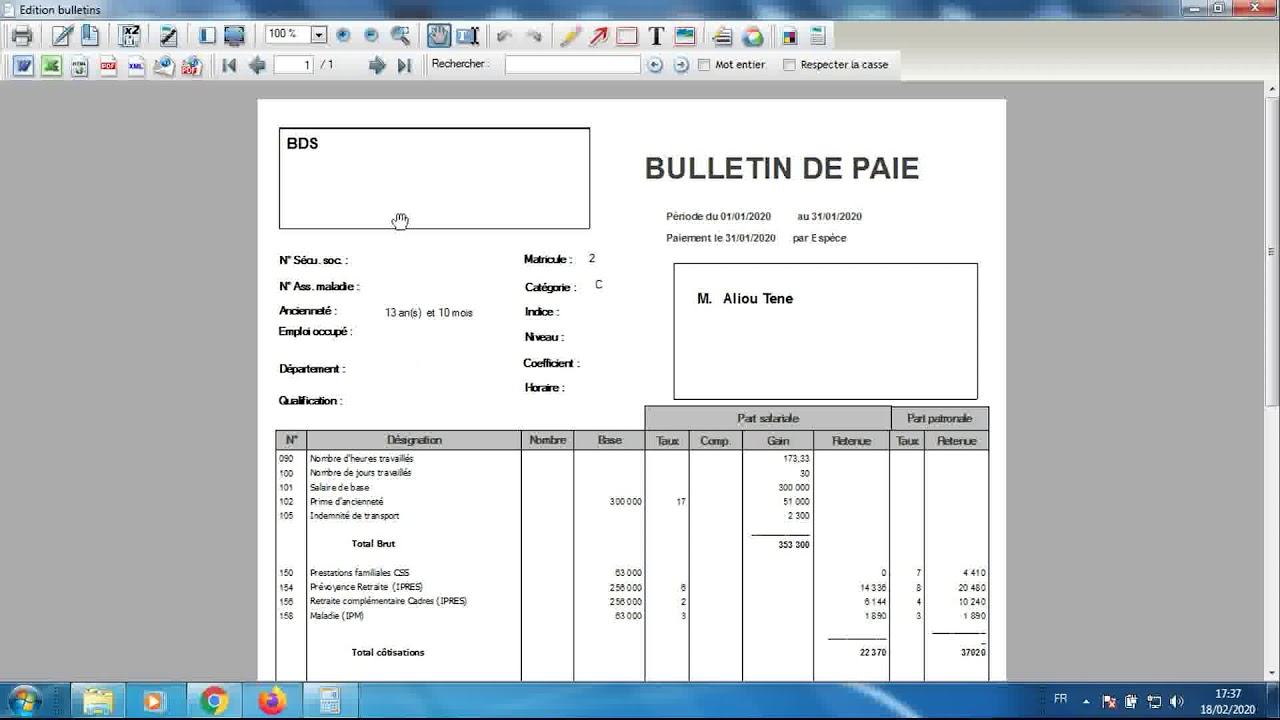 FULLPAIE, Calcul et édition de salaires pour un environnement de paie sénégalais