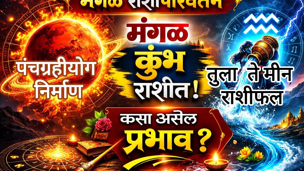 23 फेब्रुवारीपासून मंगळाचे कुंभ राशीत गोचर! कोणासाठी शुभ? कोणासाठी सावध? 🔥