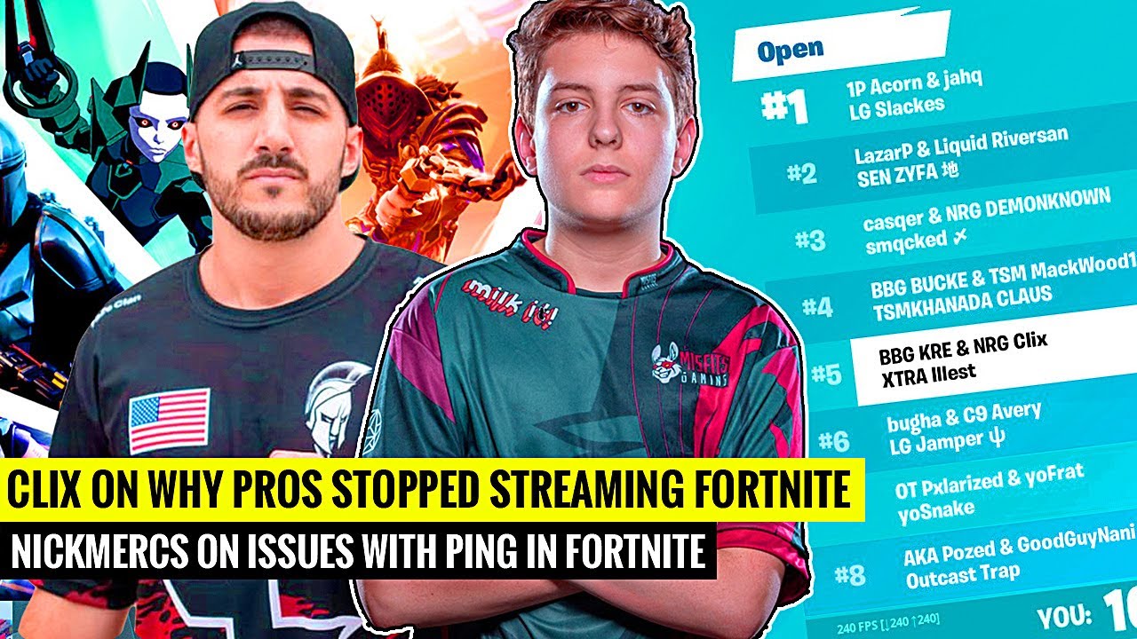 Clix Explains Why Pros STOPPED Streaming Fortnite & CALLS OUT Illest | NICKMERCS on PING Issues