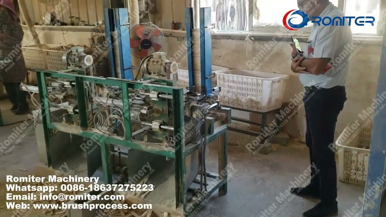 Double Station Paint Brush Wooden Handle Sanding Machine