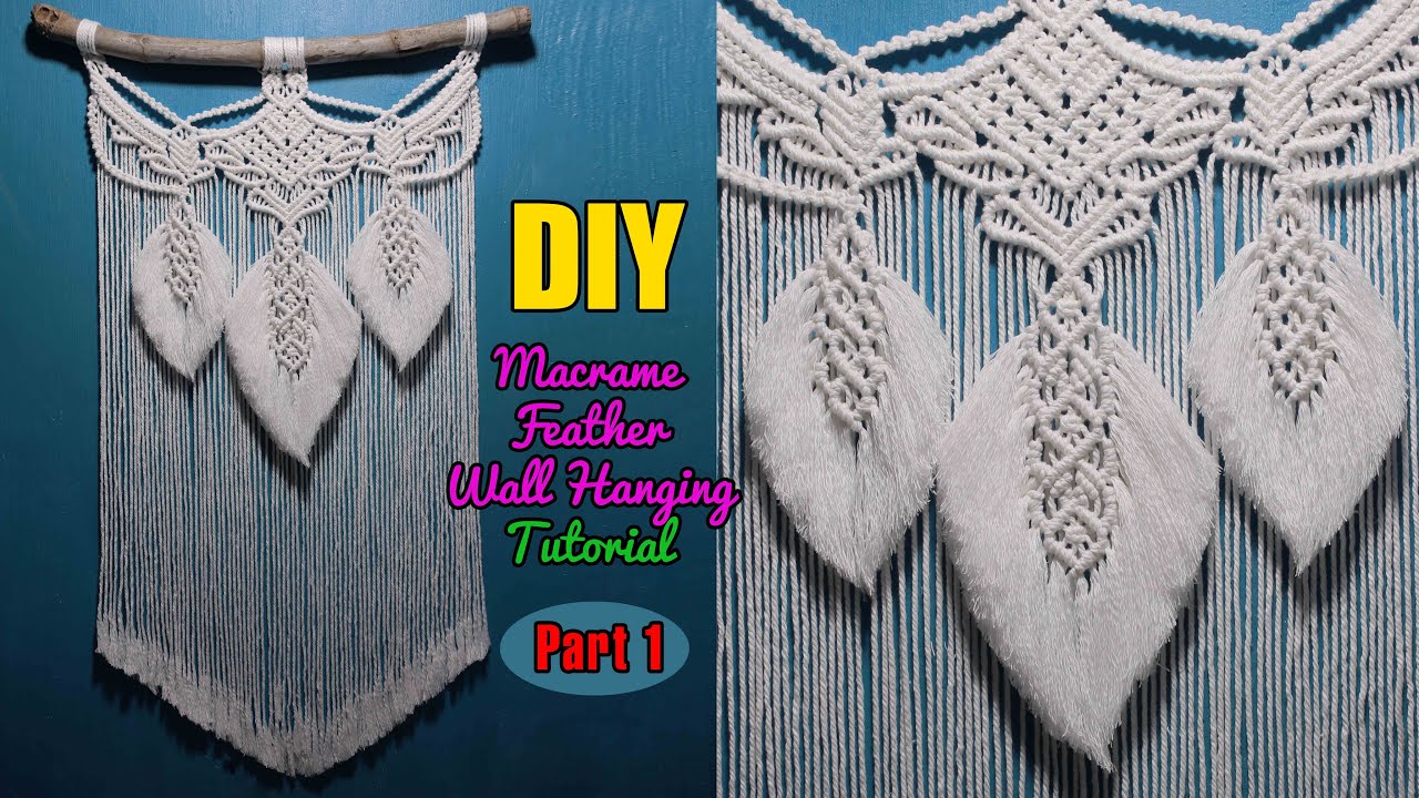 DIY Macrame Feathers Wall Hanging Tutorial | Macrame Design & Tutorial by LIT decor (Part 1)