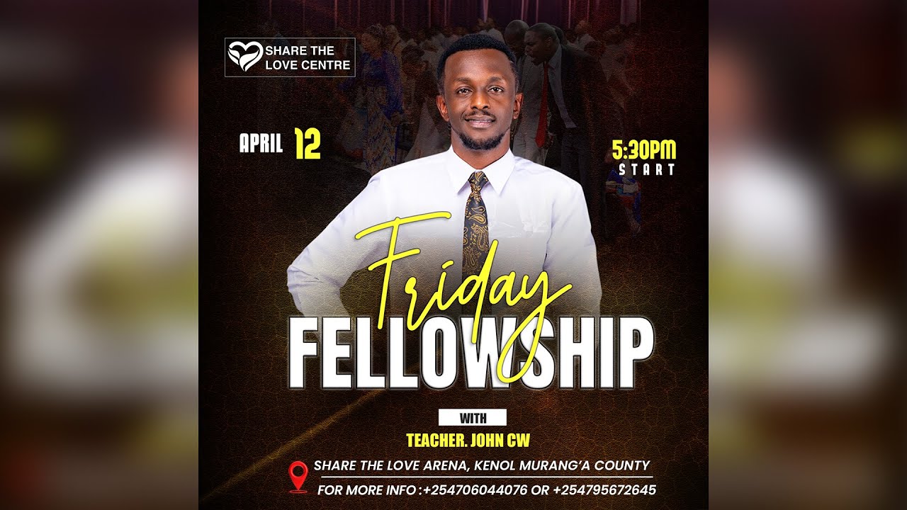 WELCOME TO FRIDAY FELLOWSHIP WITH TR. JOHN CW 12-04-2024