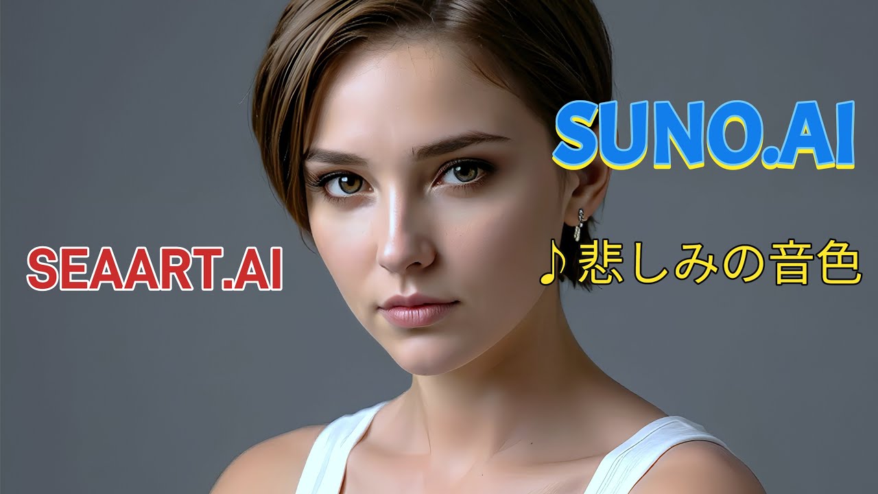 AI音楽・Suno AI・v5プロ『悲しみの音色』A、AI画像成形・SEAART.AI、4K