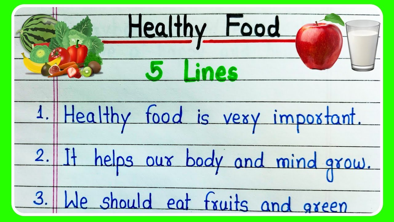 5 lines on Healthy Food Essay in English | Essay on Healthy Food in English 5 lines | Healthy Food