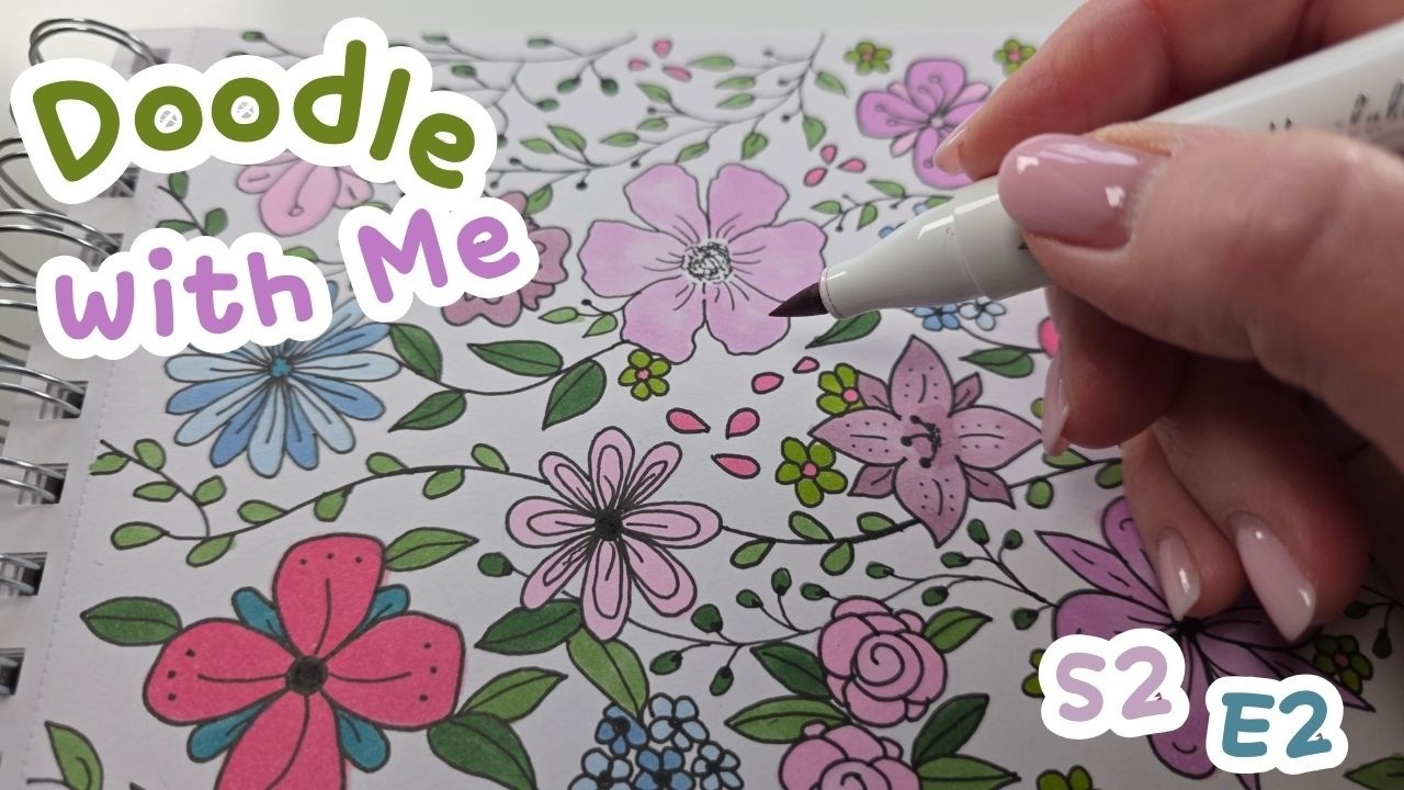Doodle With Me 🎨 Fun and Easy🌸Floral Doodle Art  for Beginners| S2E2