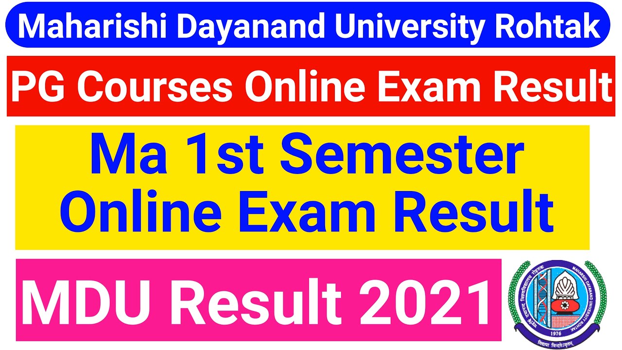 Mdu Ma 1st Semester Result 2021 || MDU Online Exam Result 2021 || MDU Latest Result