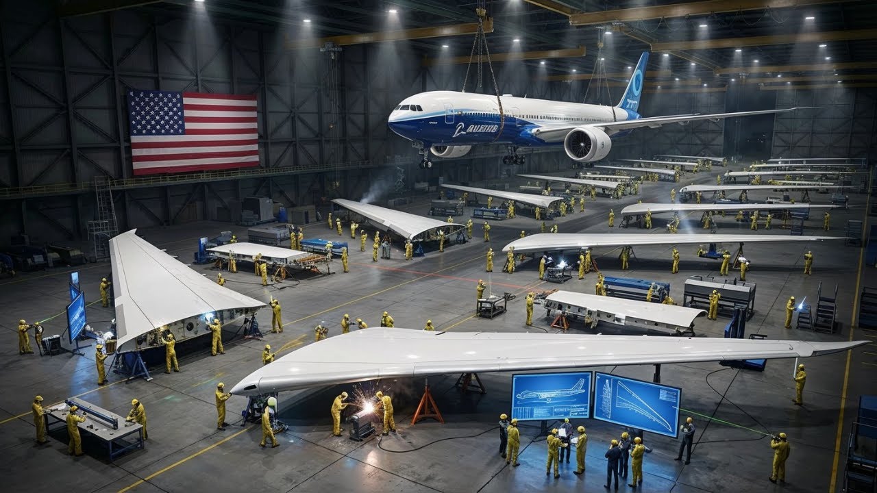 How The WINGS Of Boeing's MASSIVE 777x Are Made