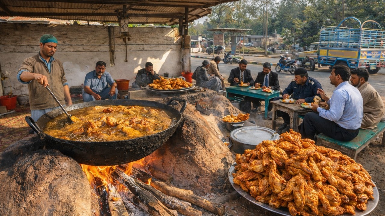 Dhaba's Fried Chicken 🍗 | Legendary Peshawari Spices – Pakistani Street Food 🇵🇰
