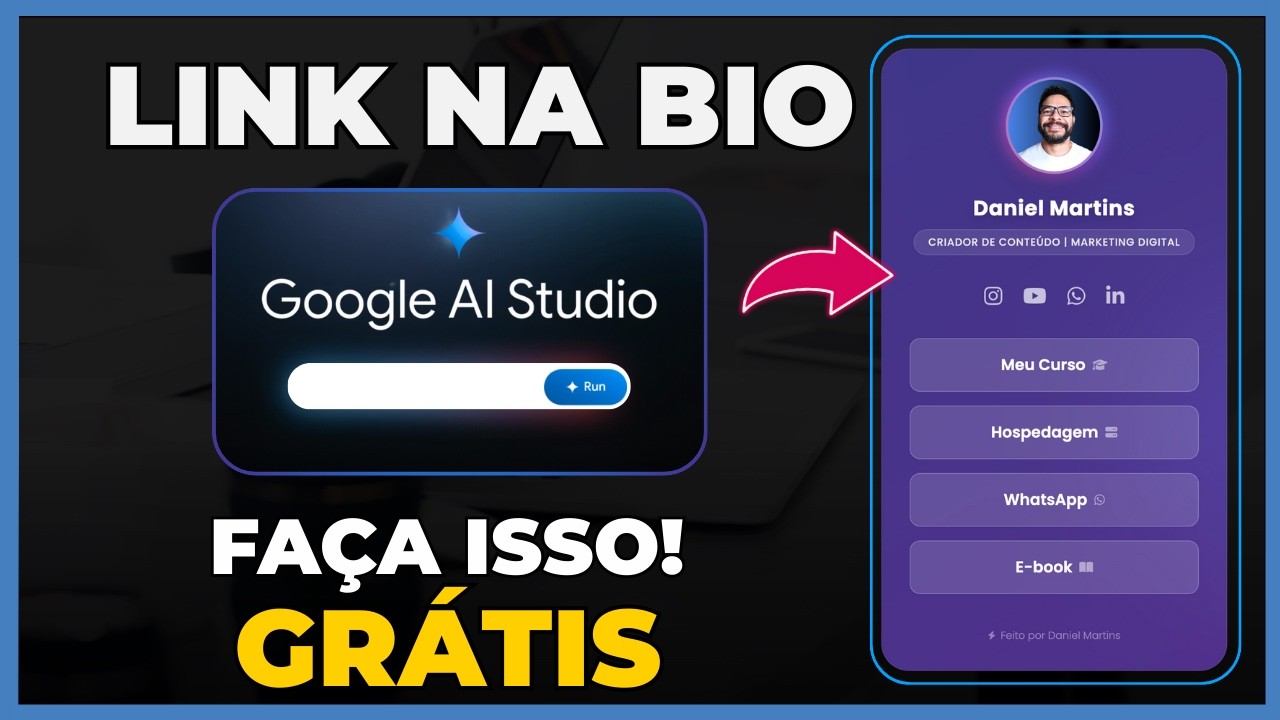 (GRÁTIS) Como Criar um Link da Bio para Instagram com o Google AI Studio (Passo a Passo Rápido!)