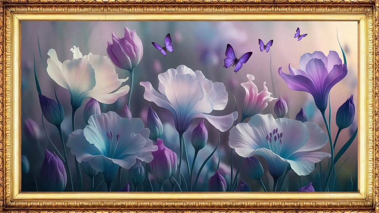 Quadro I Flores com Moldura para TV