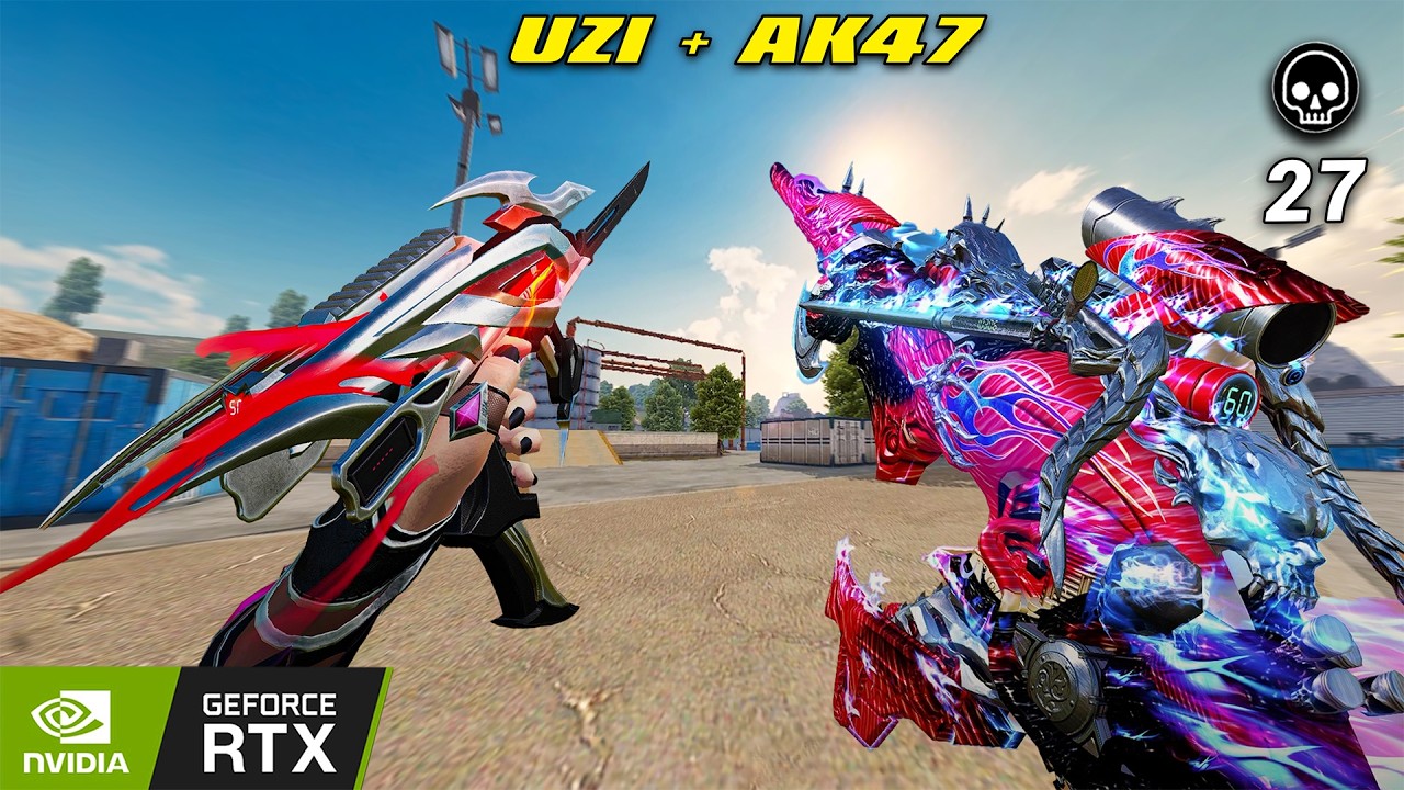 UZI ZANGETSU + AK47 HELLRIDE 27 KILL BLOOD STRIKE RANDOM SQUAD DESERTED VALLEY MAX GRAPHIC