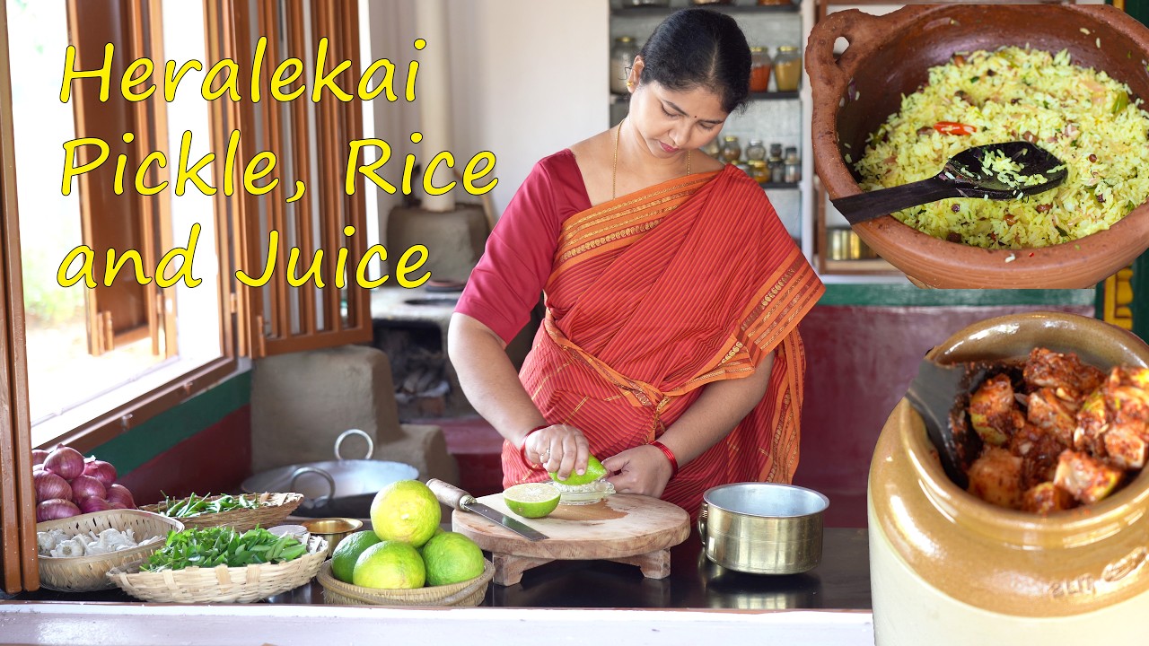 Freshly picked Heralekayi/ಹೇರಳೆಕಾಯಿ(Citron) Recipes | Rice, Juice and Pickle l Traditional cooking