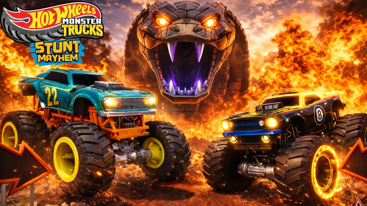 Hot Wheels Monster Truck Stunt Mayhem: Какой из них лучше — Night Shifter или Rodger Dodger?