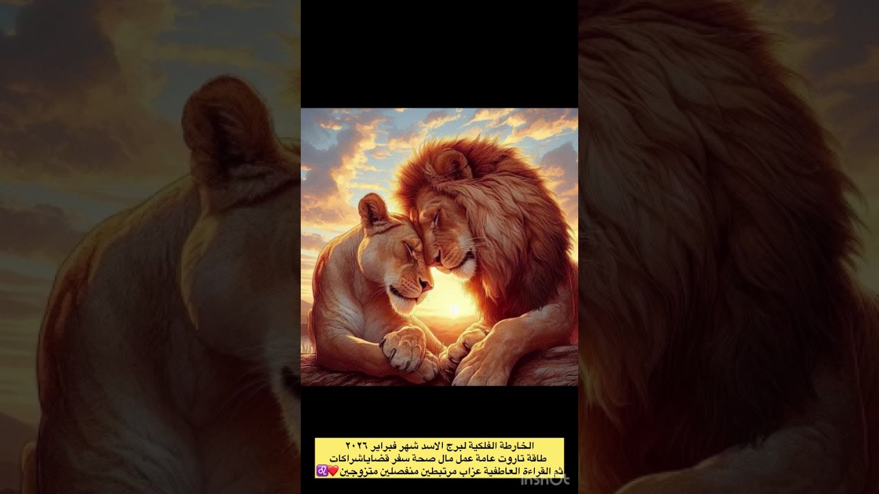 يابرج #الأسد شهر فبراير ٢٠٢٦ طاقة انطلاق  ونجاحات وتقدمً عملي فرص هجرة لقاء توام الروح❤️♌️