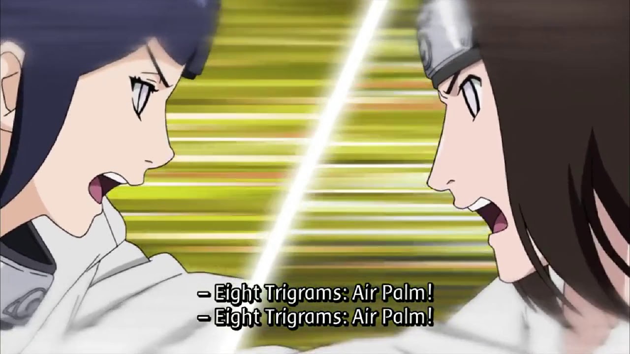 Hinata and Neji do a Double Eight Trigrams: Air Palm..wmv