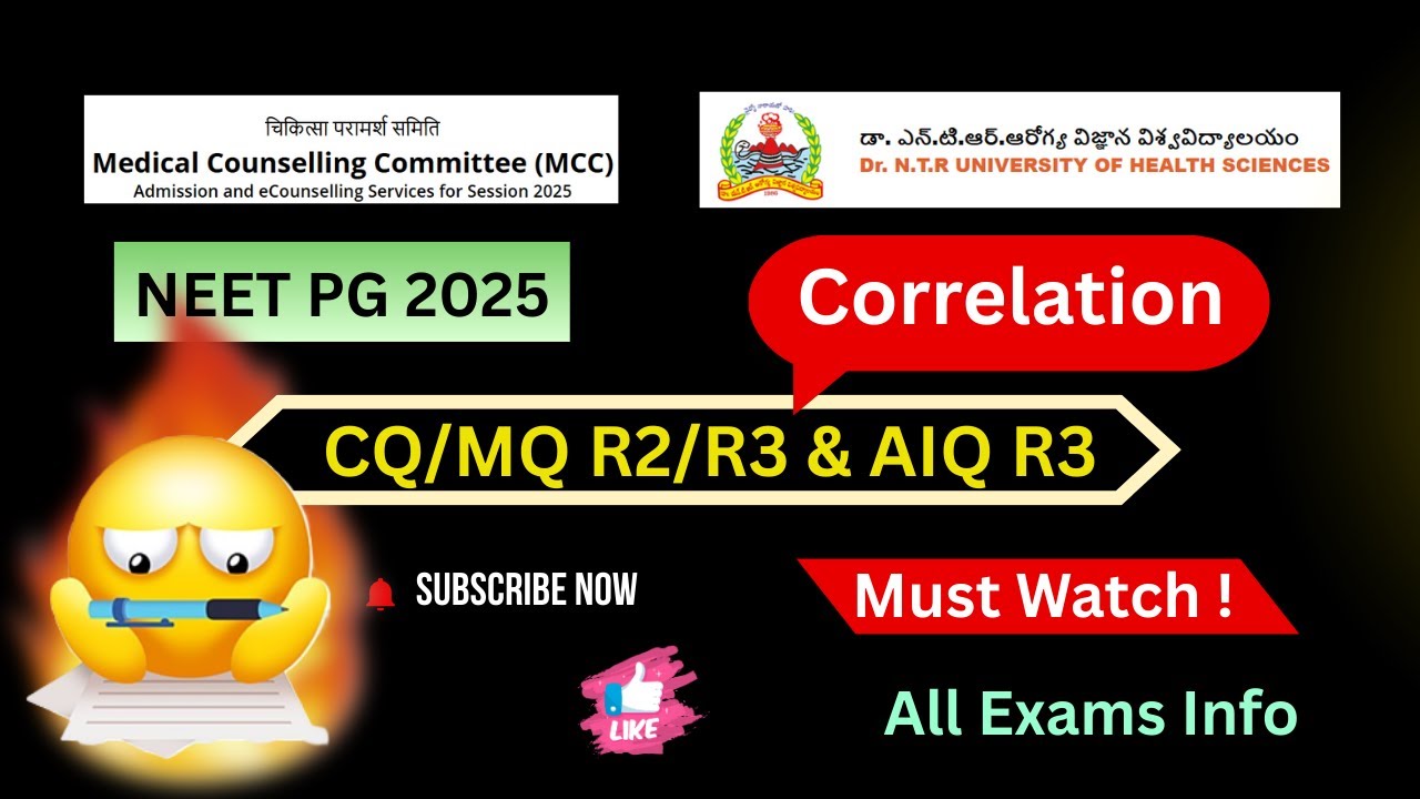 🔥CORRELATION BETWEEN AP STATE CQ & MQ R2/R3 and AIQ R3 | MEDICAL PG 2025 #neetpg2025