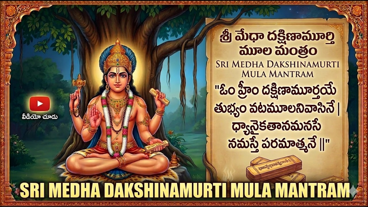 చదువు, తెలివితేటలు పెరగాలంటే ఈ మంత్రం వినండి|Sri Medha Dakshinamurti Mula Mantram|#live