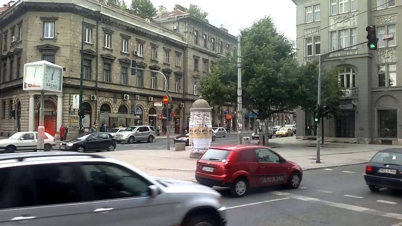 Driving with the tram through Sarajevo (HD)