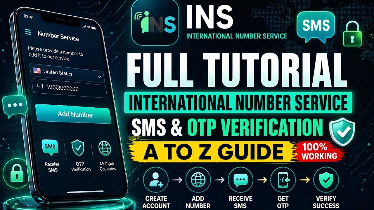 INS Full Tutorial 2026 🔥 | International Number Service + SMS OTP Verification (A to Z Guide)