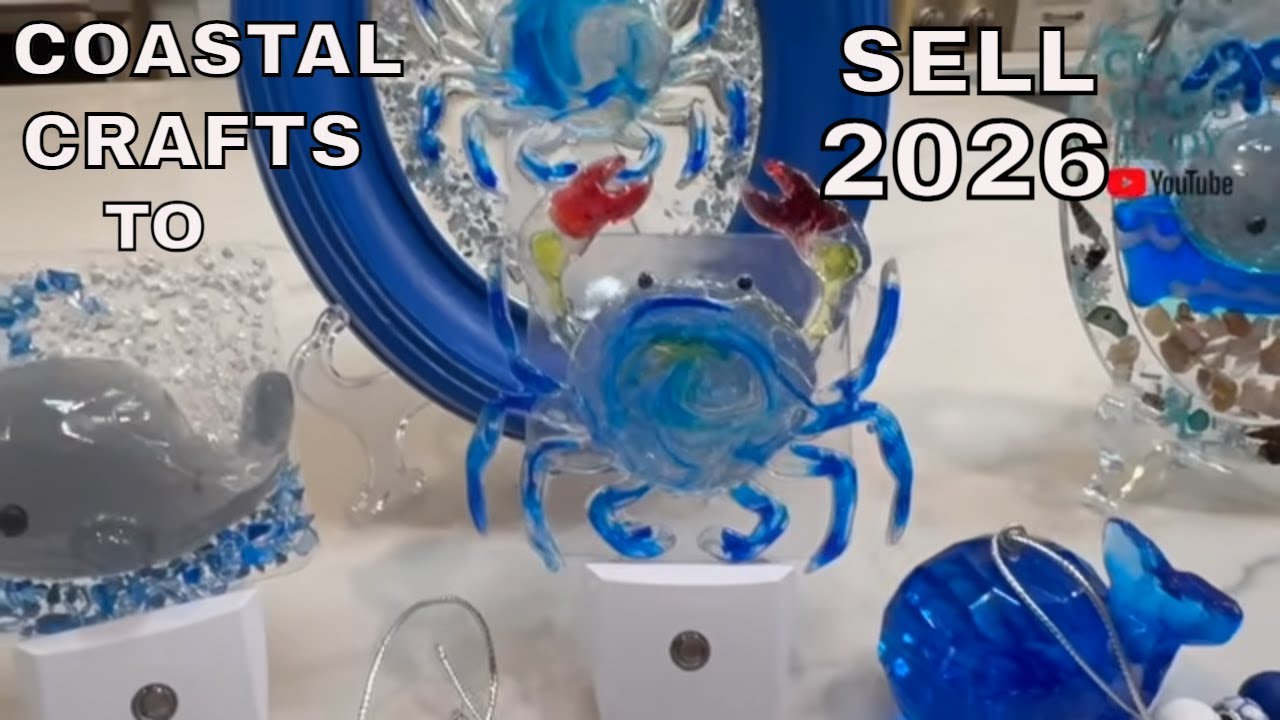 #367 Coastal projects for craft fair sales Christmas ornaments resin molds glass art