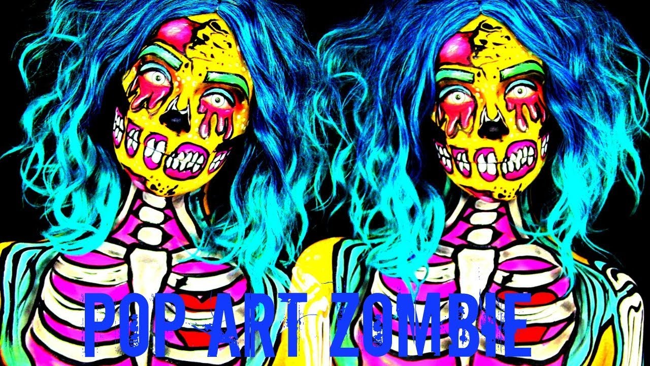 Pop Art Zombie Halloween Makeup Tutorial
