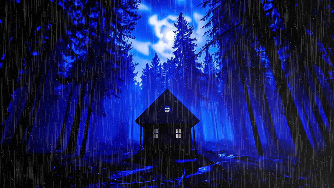 Night Rain Sounds 🌙 Forest Cabin Ambience for Sleep, Relaxation & Insomnia