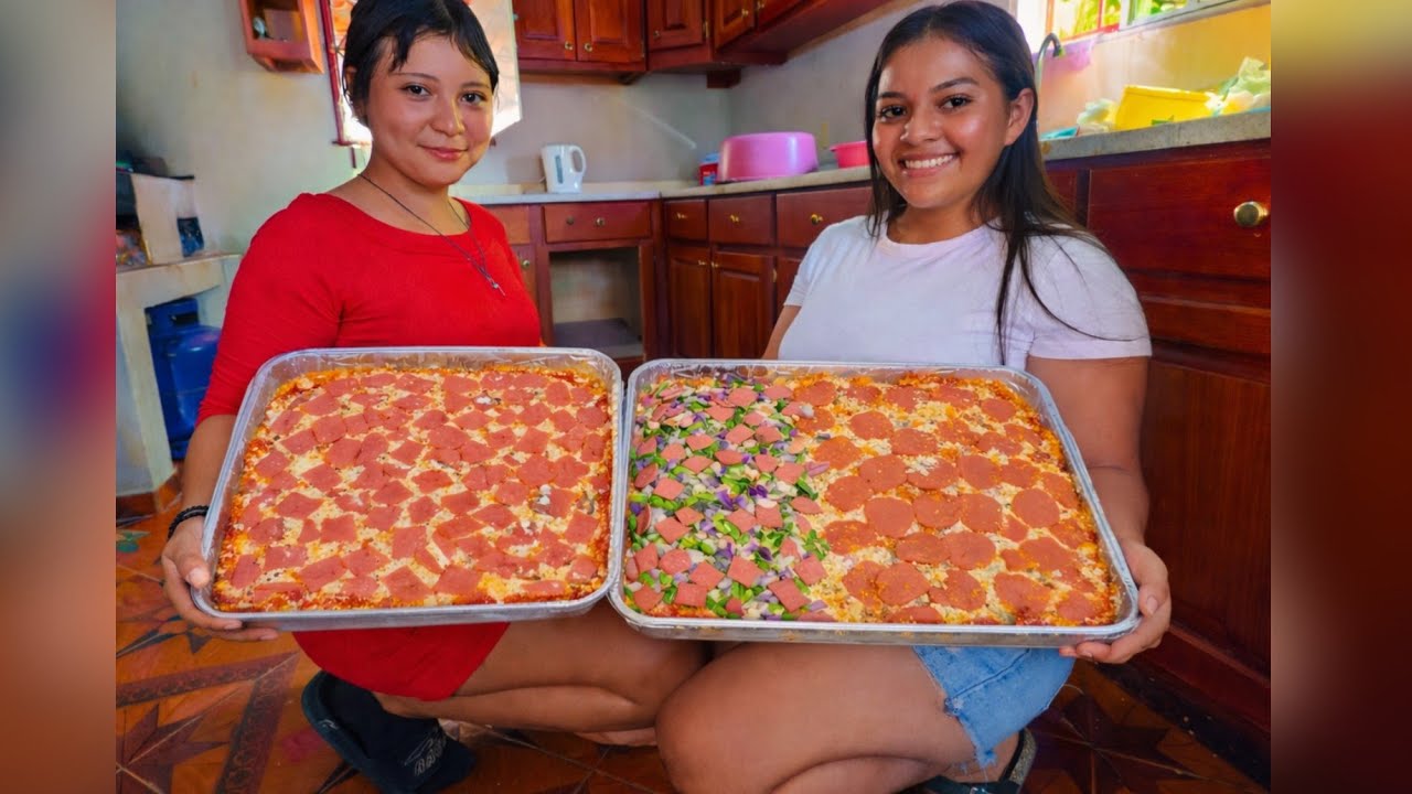 🚨😲Gigantes pizzas hicimos #chicassalvadoreñas 