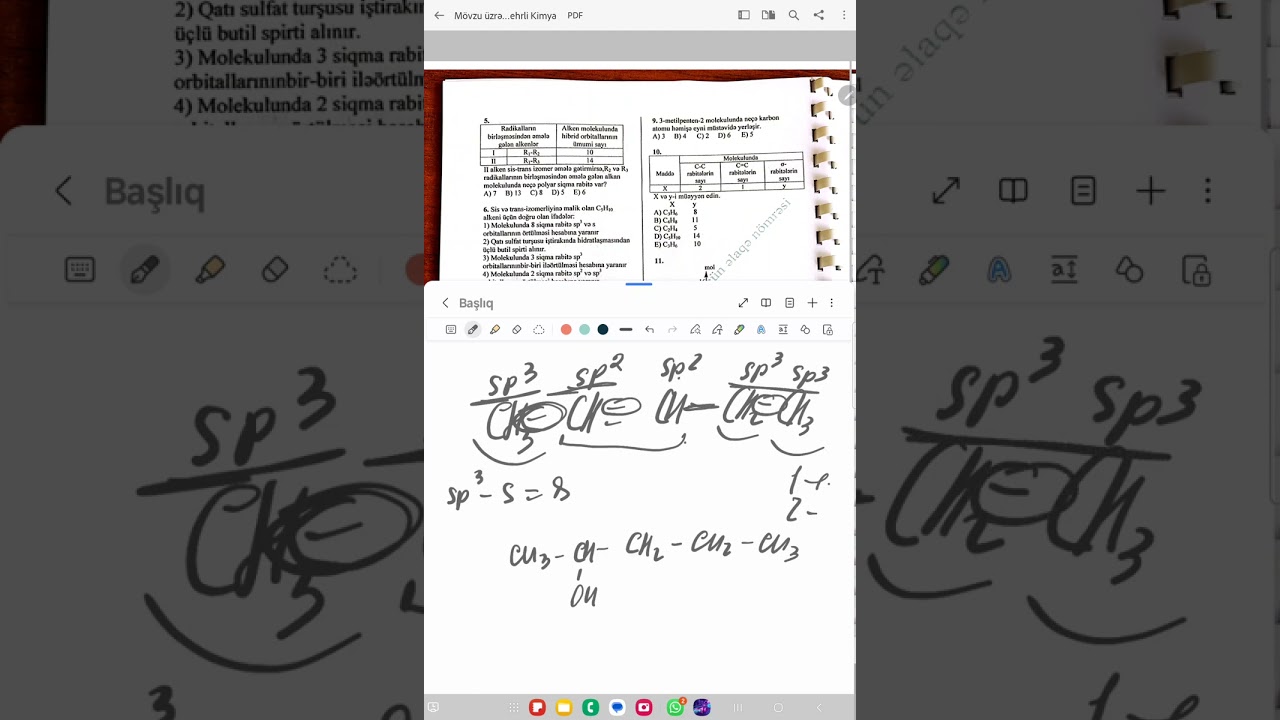 Model 22.4-cü qrup. Alkenler ve Alkadienler test izahi.A.Fəxrəndə m. 