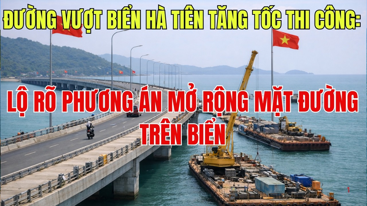 Đường Vượt Biển Hà Tiên Tăng Tốc Thi Công: Lộ Rõ Phương Án Mở Rộng Mặt Đường Trên Biển