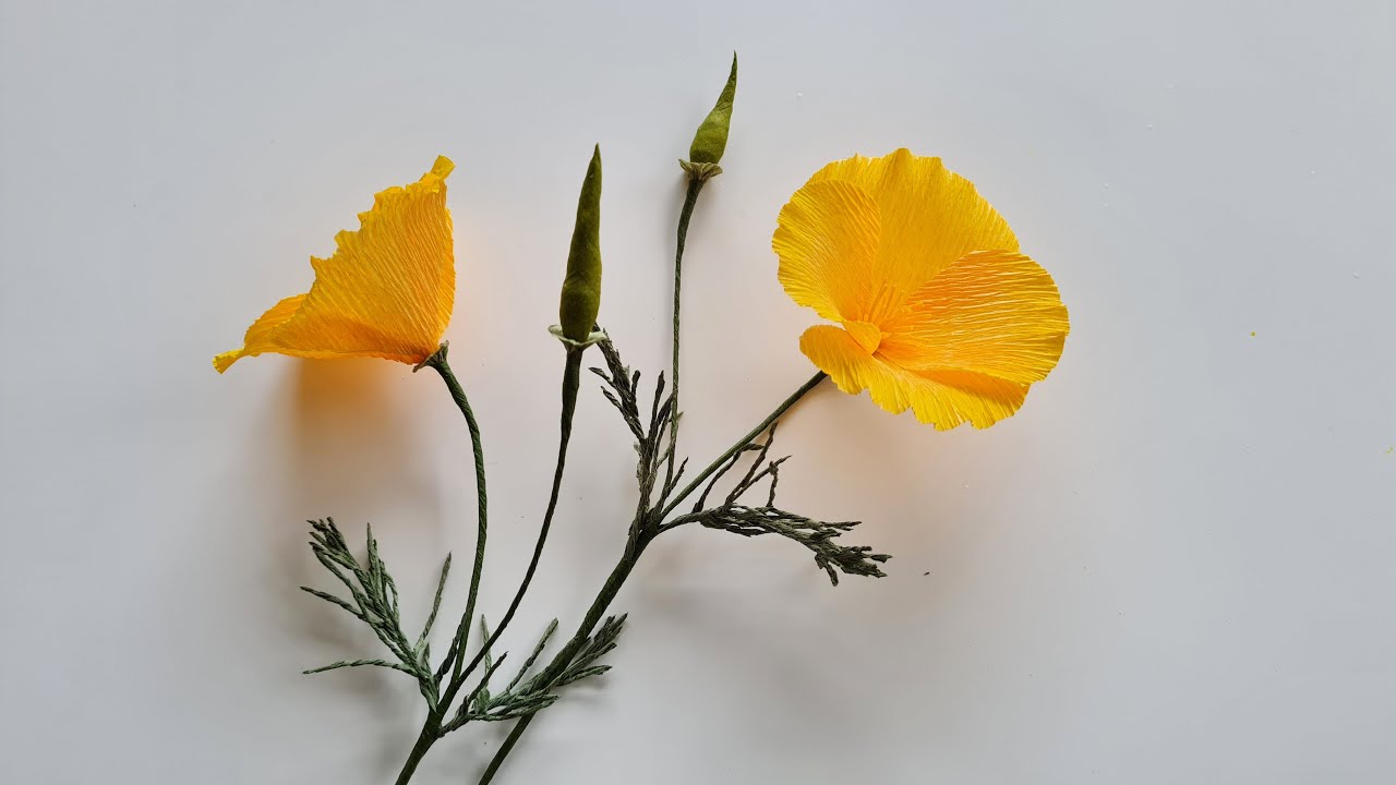 How To Make California Poppy Paper Flower / Paper Flower / Góc nhỏ Handmade