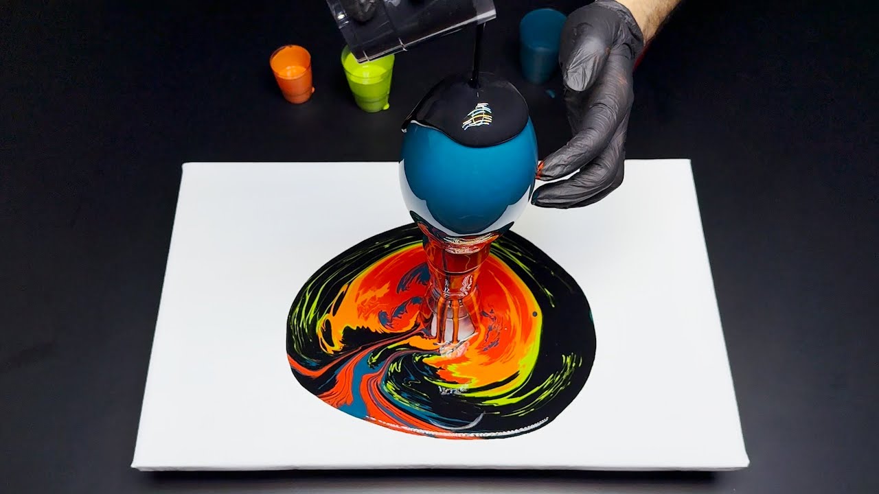 Let's create a beautiful liquid painting with a light bulb