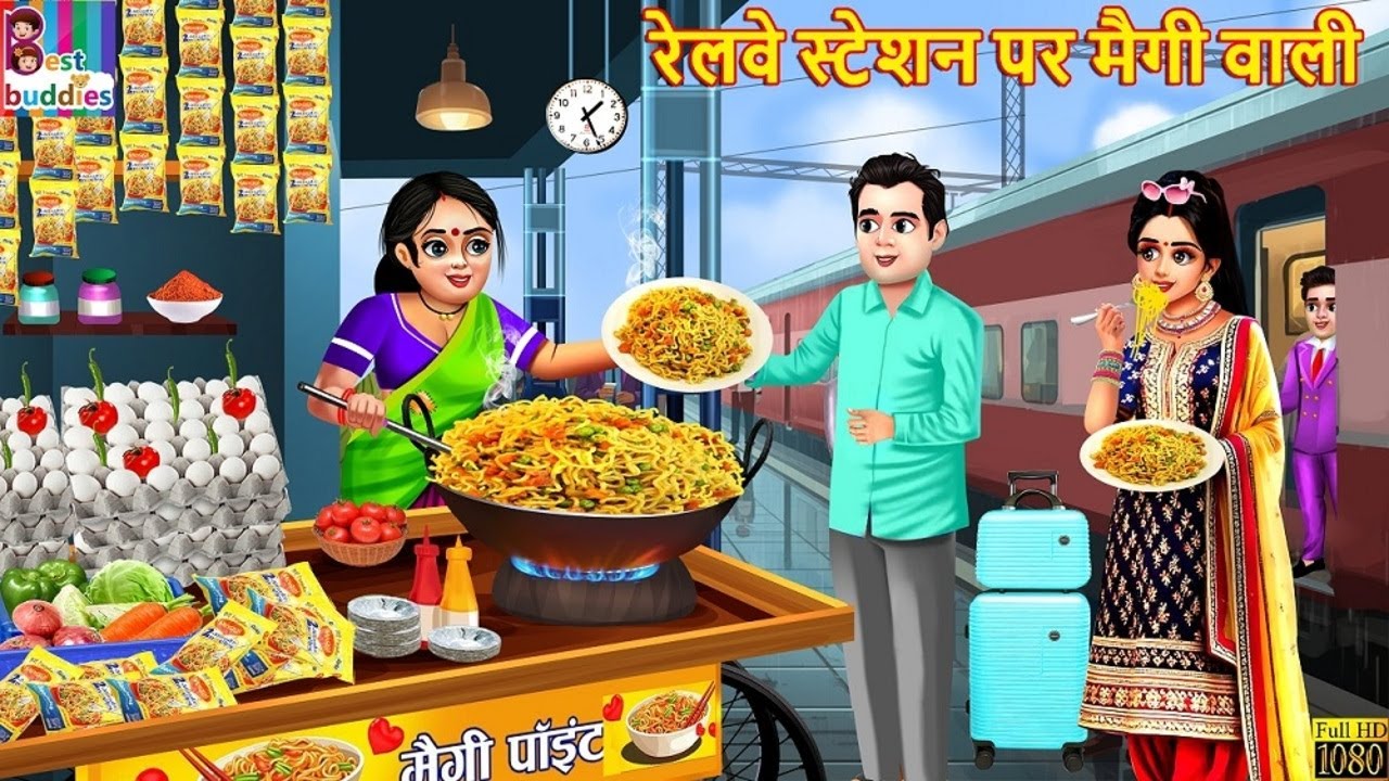 रेलवे स्टेशन पर मैगी वाली | Station Par Maggi Wali | Hindi Kahani | Moral Stories | Hindi Cartoon