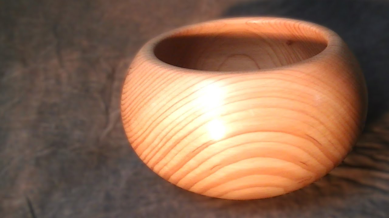 woodturning a bowl made from red cedar