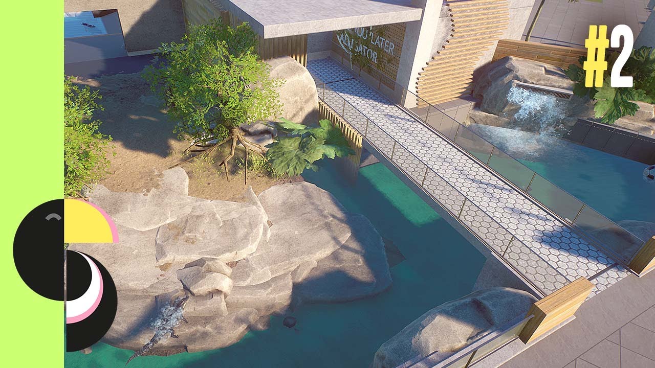 Modern Alligator Lake with Glass Bridge + Interior 🐊 | Green City Zoo #2 | Speedbuild | Planet Zoo
