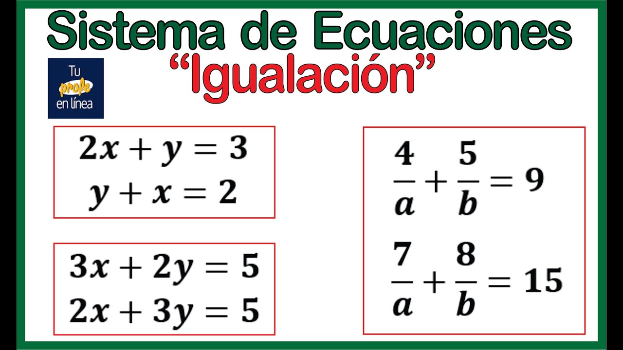 ✔SISTEMA DE DOS ECUACIONES 03: Método de Igualación🔥