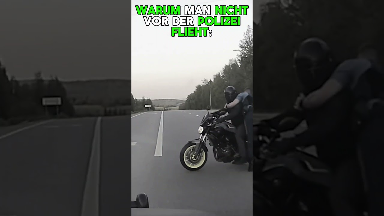 Motorradfahrer bereut seine Flucht vor der Polizei!